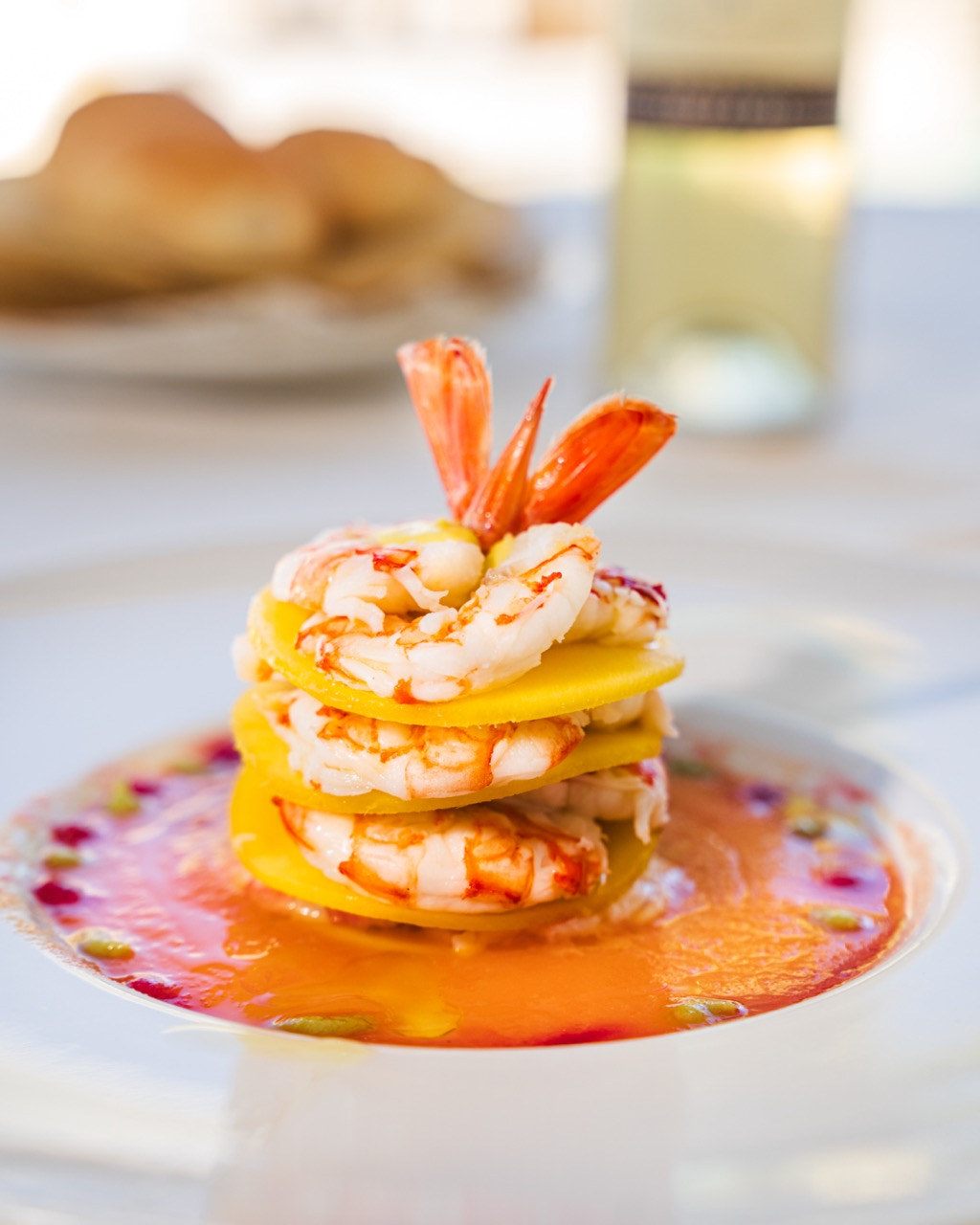 Prawn and citrus stack