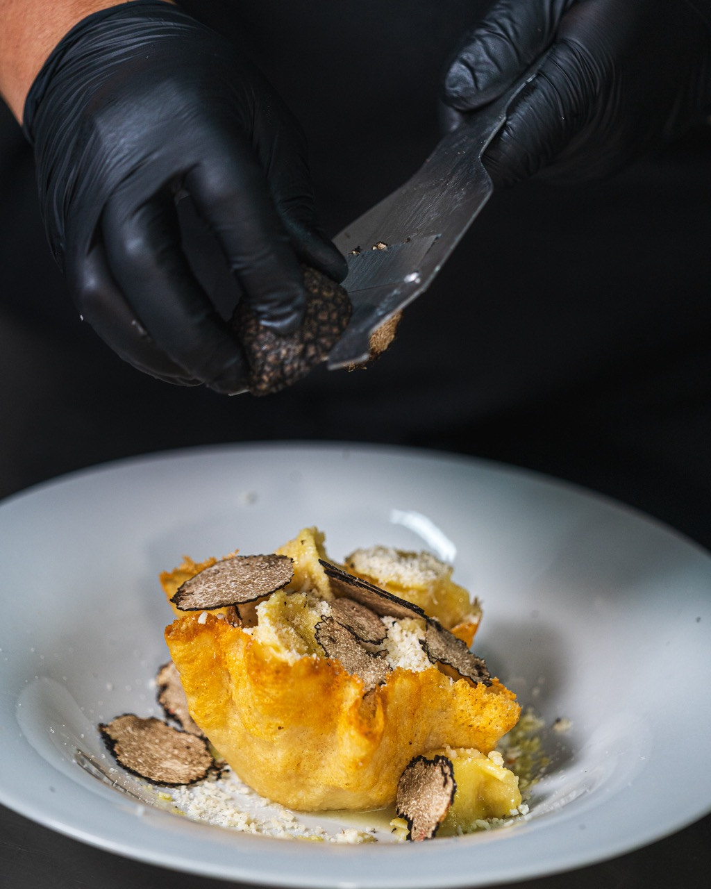 Fresh truffle shaved over handmade pasta